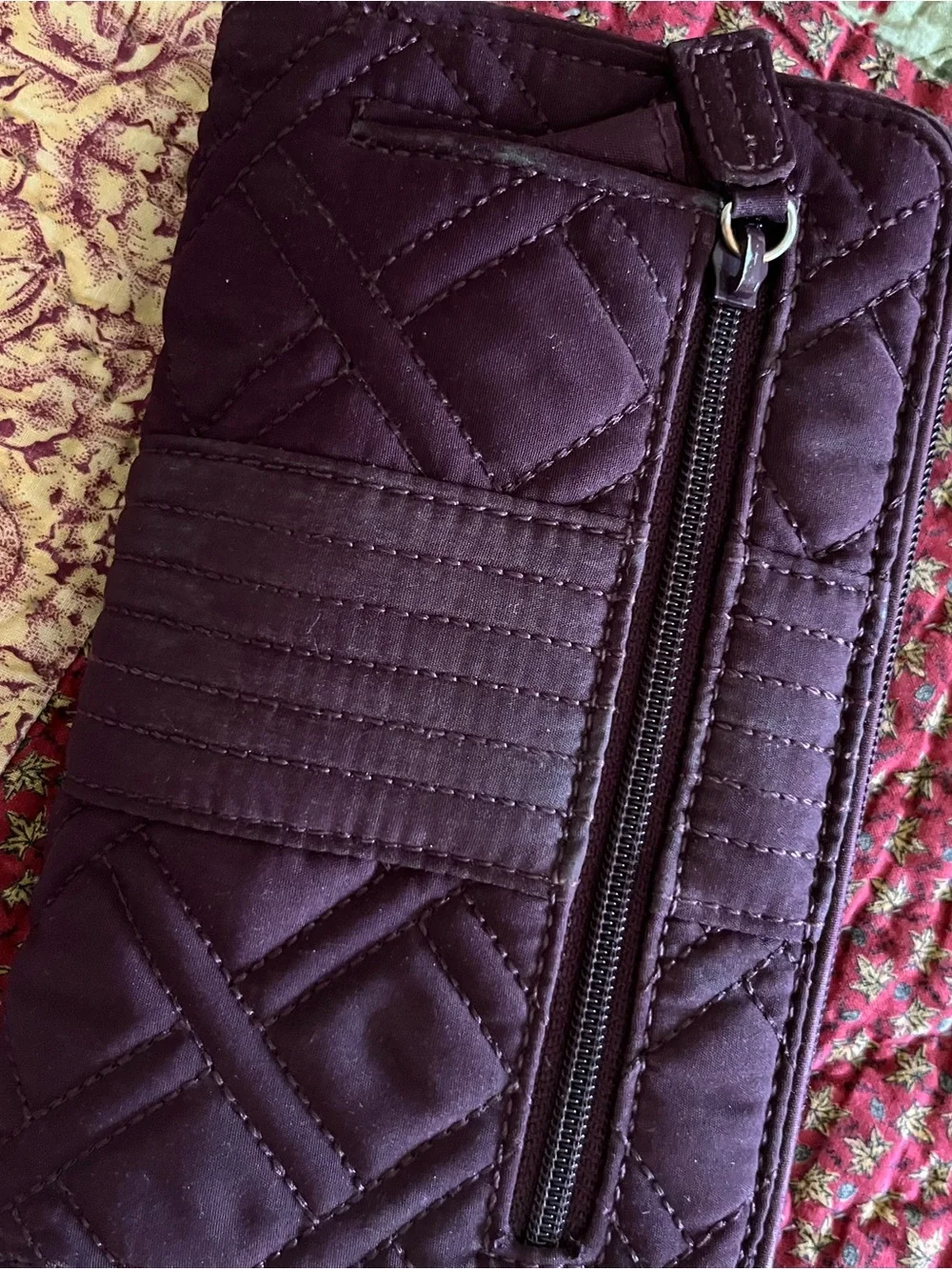Vera Bradley Quilted Plum Flap Wallet - Picture 3 of 5